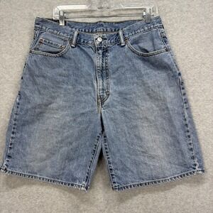 Levis 550 Jean Shorts Mens 36 Blue Denim Jorts Relaxed Faded Grunge‎ Distressed